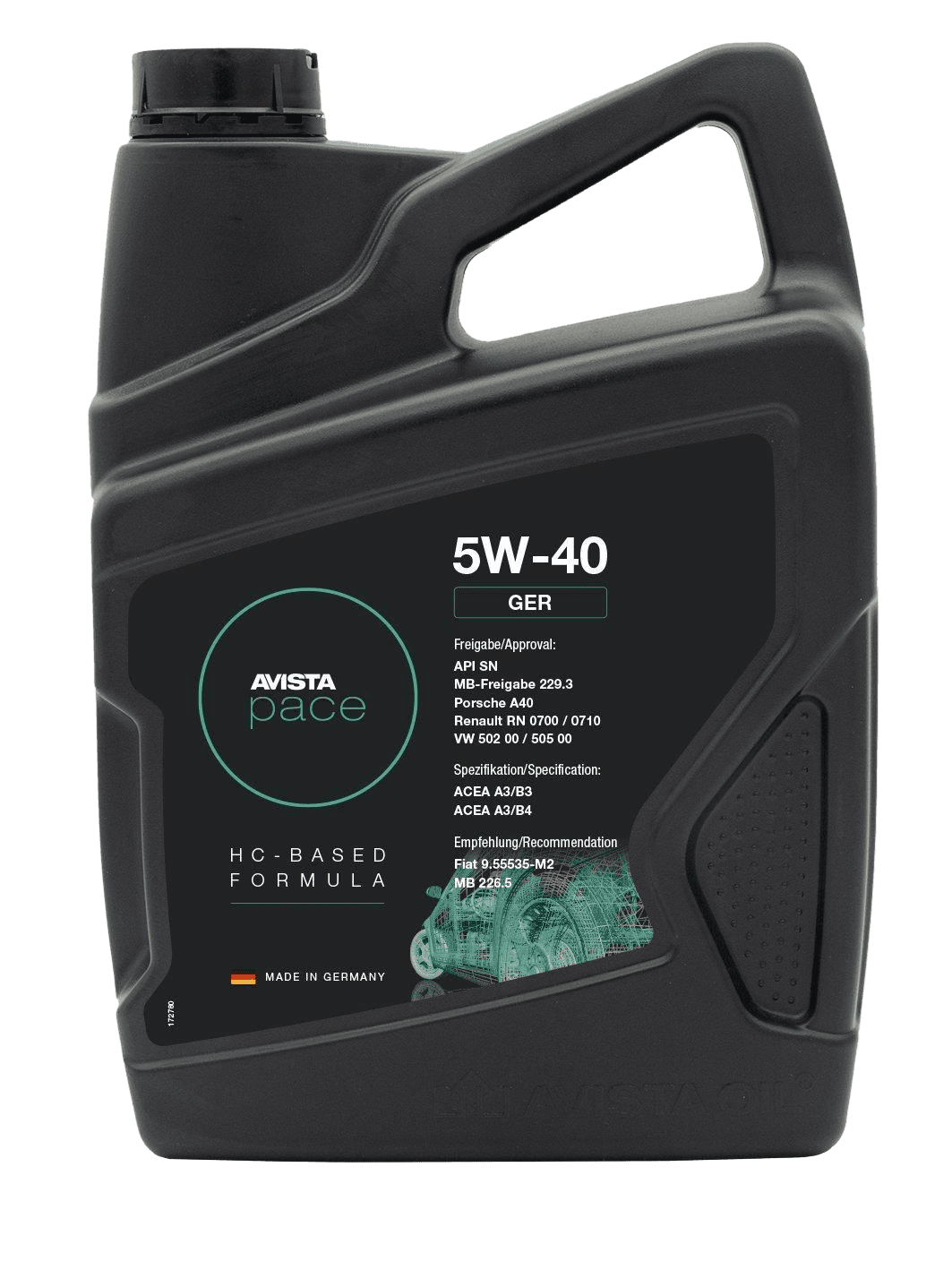 Моторное масло AVISTA PACE GER SAE 5W-40, 4л